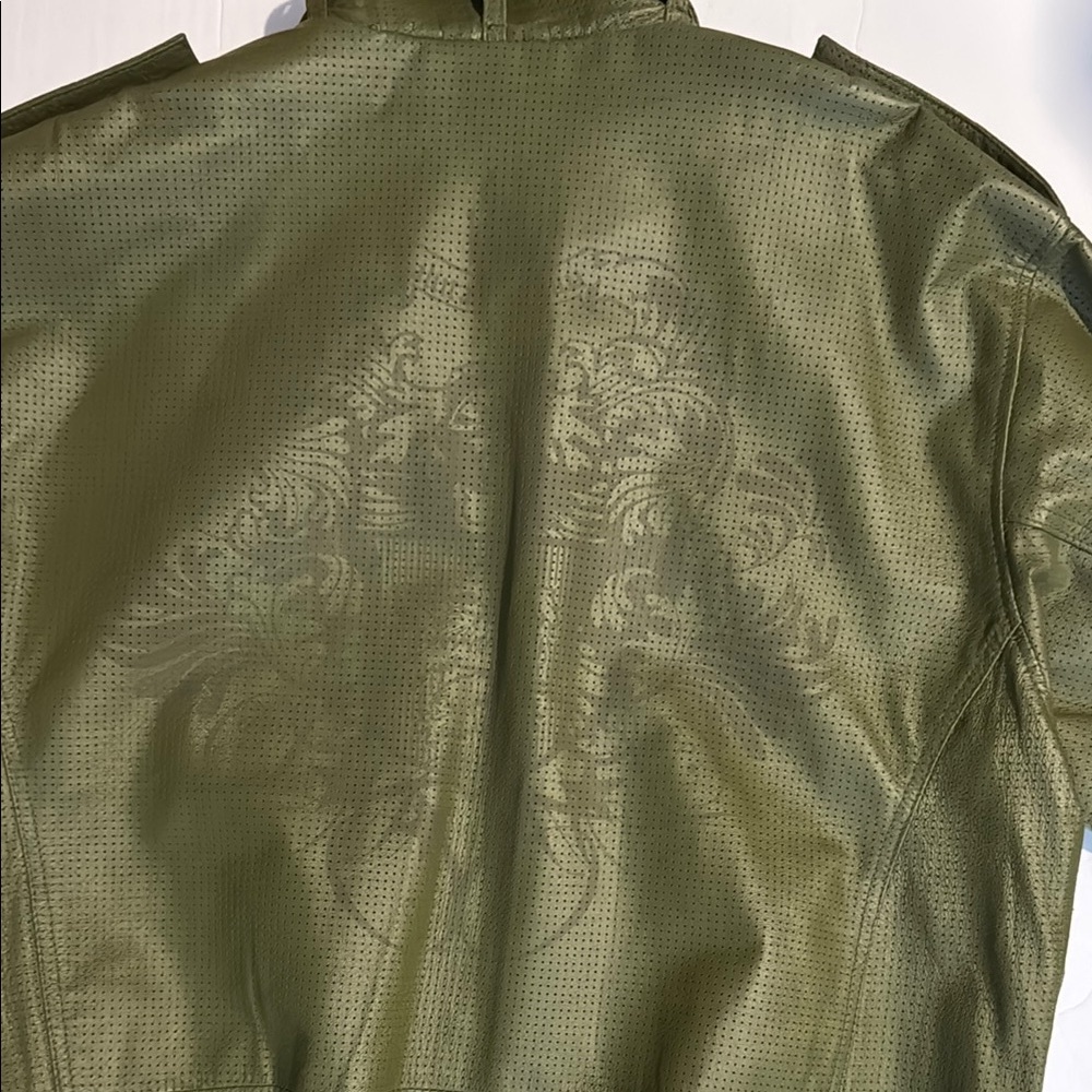 Olive Green Military Field Jacket with Stand-Up Collar - Picture 6 of 9